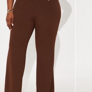 Women's Wide-Leg Knit Pants — Brown